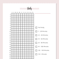 Daily Study Tracking Journal  - Pink