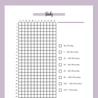 Daily Study Tracking Journal  - Purple
