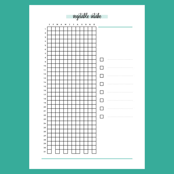 Vegetable Log Example Record Vegetable Templates
