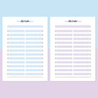 Date Bucket List Template - Aqua and Light Purple