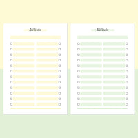 Date Bucket List Template - Light Yellow and Light Green