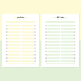 Date Bucket List Template - Light Yellow and Light Green
