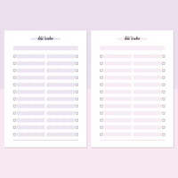 Date Bucket List Template - Lavendar and Bright Pink