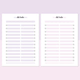 Date Bucket List Template - Lavendar and Bright Pink