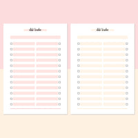 Date Bucket List Template - Salmon Red and Bright Orange