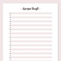 Depressive Thought Tracker - Pink