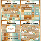 Terracotta and sage printable take what you need board, daily schedule cards, waiting room display and welcome back rainbow bulletin board
