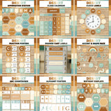Terracotta and sage farmhouse classroom labels and decor - printable affirmation station, calendar, clock labels, fractions, drawer labels, accents, alphabet posters and birthday display