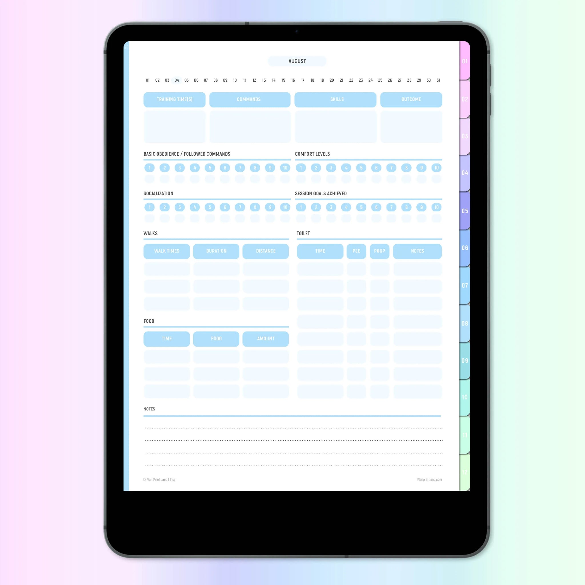 Digital Puppy Training Planner | Hyperlinked PDF For Goodnotes