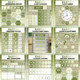 Sage green modern cohesive classroom decor pack - printable affirmation station, calendar, clock labels, fractions, drawer labels, accents, alphabet posters and birthday display