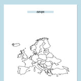 Europe Travel Map Journal - Blue