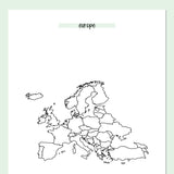 Europe Travel Map Journal - Green