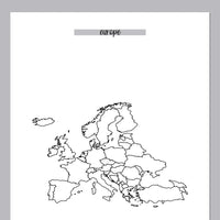 Europe Travel Map Journal - Grey