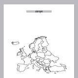 Europe Travel Map Journal - Grey