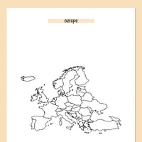 Europe Travel Map Journal - Orange