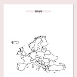 Europe Travel Map Journal - Pink