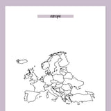 Europe Travel Map Journal - Purple