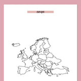 Europe Travel Map Journal - Red