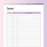 Printable Business Expense Tracker - Fruity