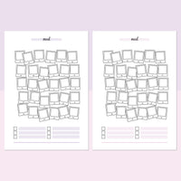 Film Camera Mood Journal Template - Lavendar and Bright Pink