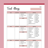 Food Allergy Diary PDF - Red