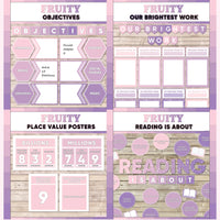 Bulletin Board Printables Pack | Purple Classroom Border and Decor Set ...