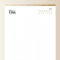 Grid Notebook Template PDF - Bohemian Color Scheme