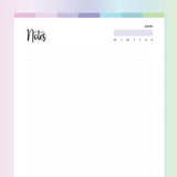 Grid Notebook Template PDF - Fruity Color Scheme
