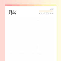 Grid Notebook Template PDF - Flame Color Scheme