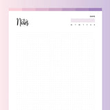 Grid Notebook Template PDF - Bubblegum Color Scheme