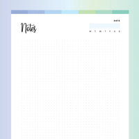 Grid Notebook Template PDF - Ocean Color Scheme