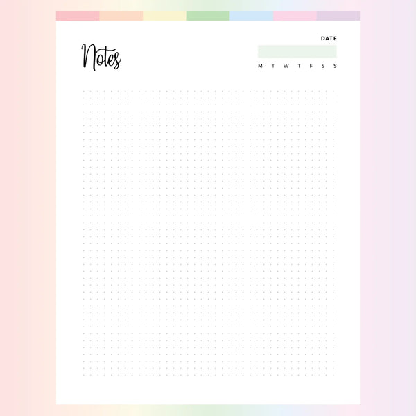 Grid Notebook Template PDF - Page Overview