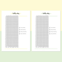 Healthy Eating Tracking Journal  - Bright Yellow and Light Green