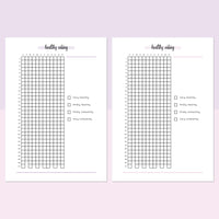 Healthy Eating Tracking Journal  - Lavender and Light Pink