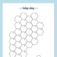 Hexagonal Daily Rating Journal - Blue
