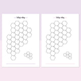 Hexagonal Daily Rating Journal - Lavendar and Bright Pink