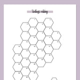 Hexagonal Daily Rating Journal - Purple