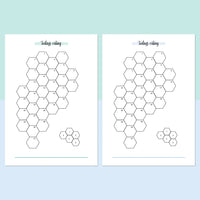 Hexagonal Daily Rating Journal - Teal and Light Blue