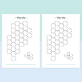 Hexagonal Daily Rating Journal - Teal and Light Blue
