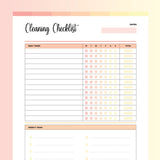 Home Cleaning Checklist PDF - Flame Color Scheme