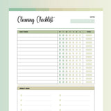Home Cleaning Checklist PDF - Forrest Color Scheme