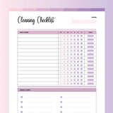 Home Cleaning Checklist PDF - Bubblegum Color Scheme