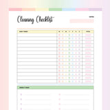 Home Cleaning Checklist PDF - Rainbow Color Scheme
