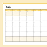 Horizontal 2024 Calendar Printable - Monday Start - Yellow