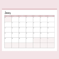 Horizontal 2024 Calendar Printable - Sunday Start