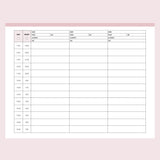 Hourly Planner For Nurses - Page Overview