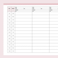 Hourly Planner For Nurses - Pink