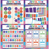 Jewel tone printable morning greeting door choices, multiplication chart and posters, classroom number line and number posters 0 to 30