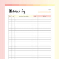 Medication Tracker Printable - Flame