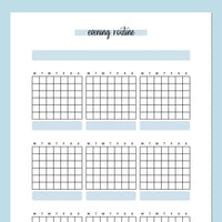 Monthly Evening Routine Journal Template - Blue